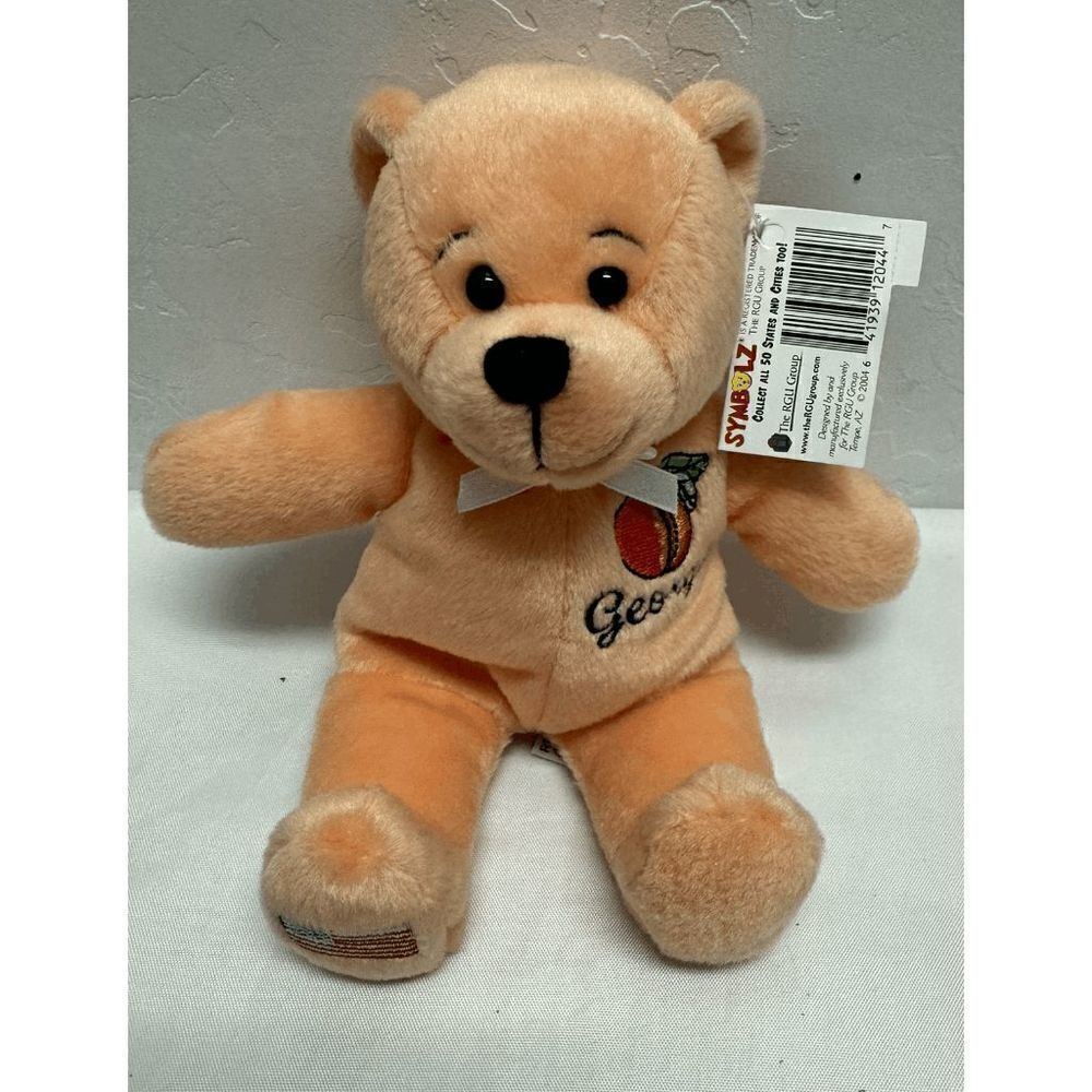 2001 Symbol‎ State of Georgia Peach Bear Plush 8" New